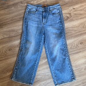 Judy Blue Jeans Wide-Leg High Rise with Side Detailing Size : 29